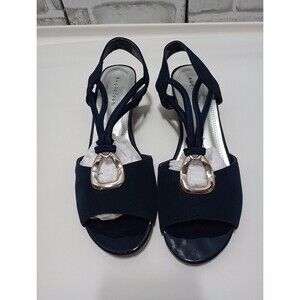 SUGAR FOOT Twister STRAPPY  DRESSY SHOES SANDALS 7 1/2 Navy Blue